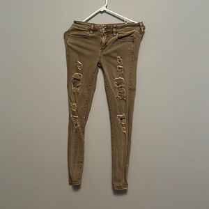 Green American eagle jeggings